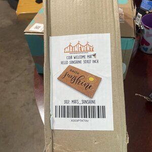 MAINEVENT Coir Welcome Mat "Hello Sunshine" 30x17 - NIB